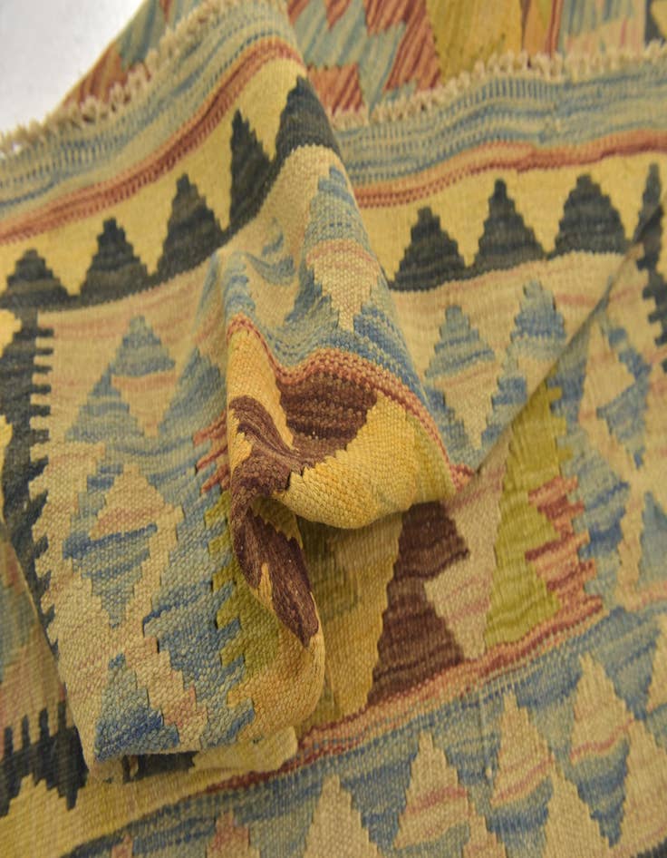 Detail image of 3' 2 x 3' 8  Hand Woven Kilim Maymana Wool Square Rug