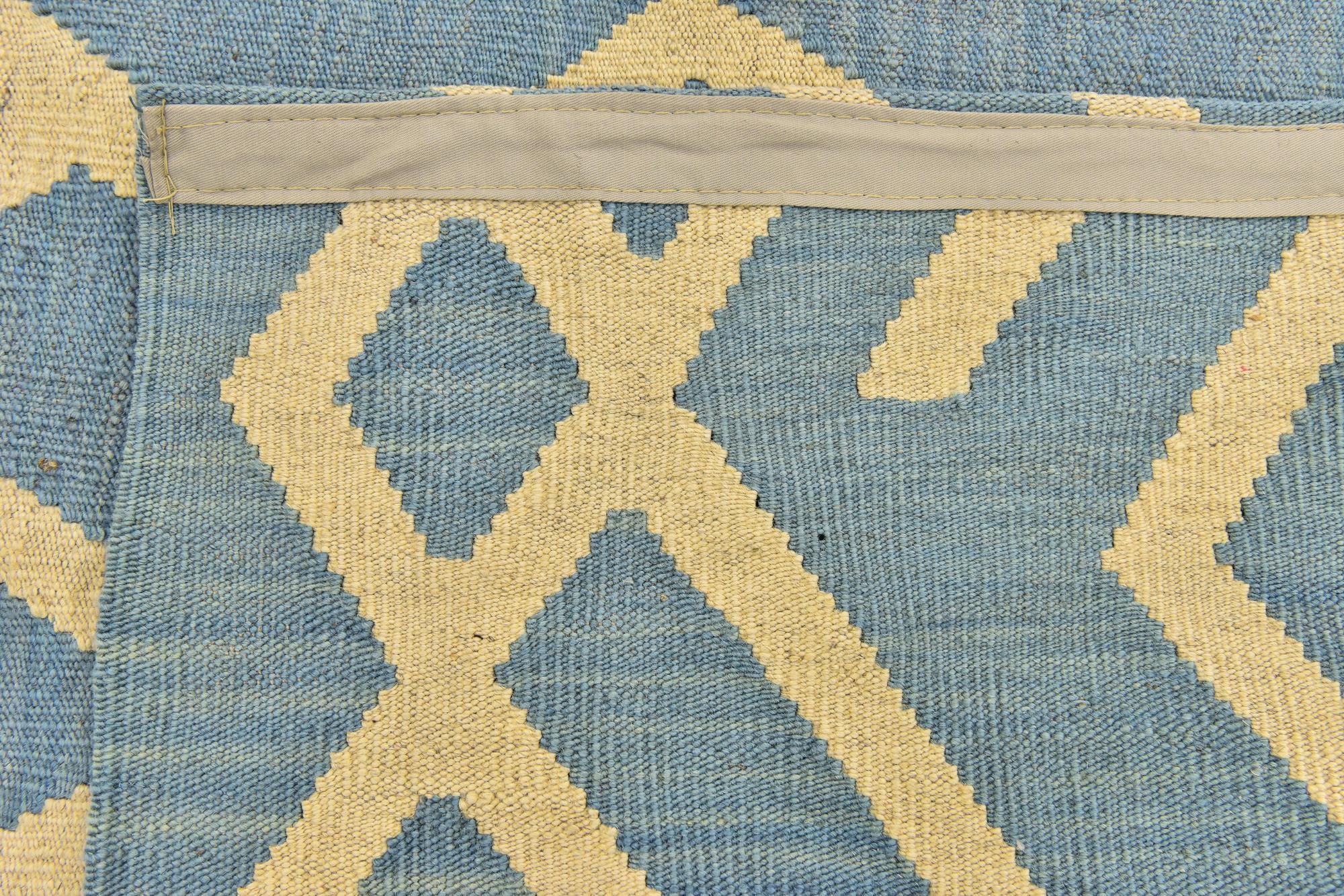 5' 3 x 6' 5 Hand Woven Kilim Modern Wool Square Rug