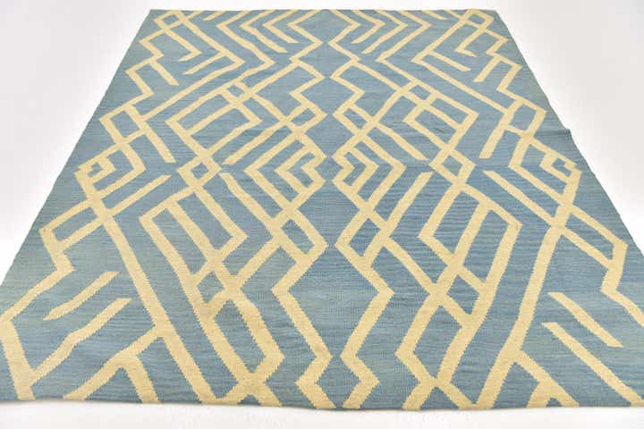 5' 3 x 6' 5 Hand Woven Kilim Modern Wool Square Rug