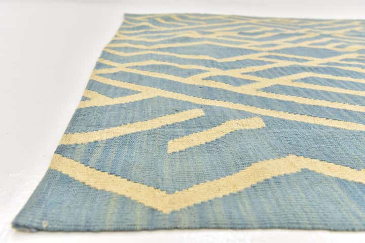 5' 3 x 6' 5 Hand Woven Kilim Modern Wool Square Rug