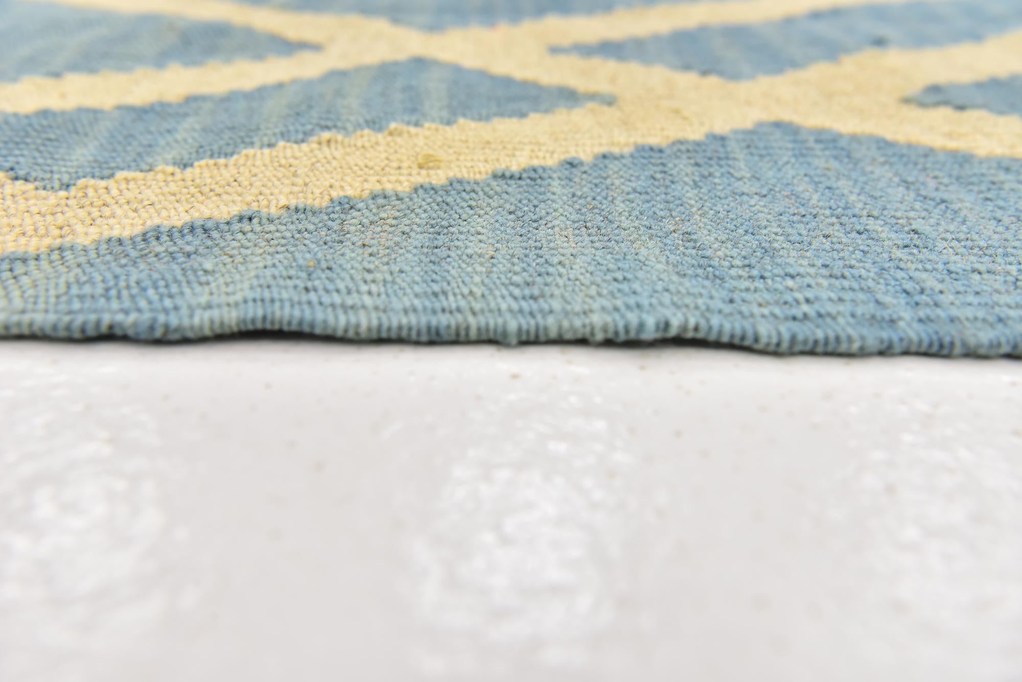 5' 3 x 6' 5 Hand Woven Kilim Modern Wool Square Rug