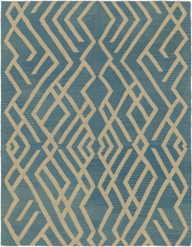 Detail image of 5' 3 x 6' 5 Hand Woven Kilim Modern Wool Square Rug
