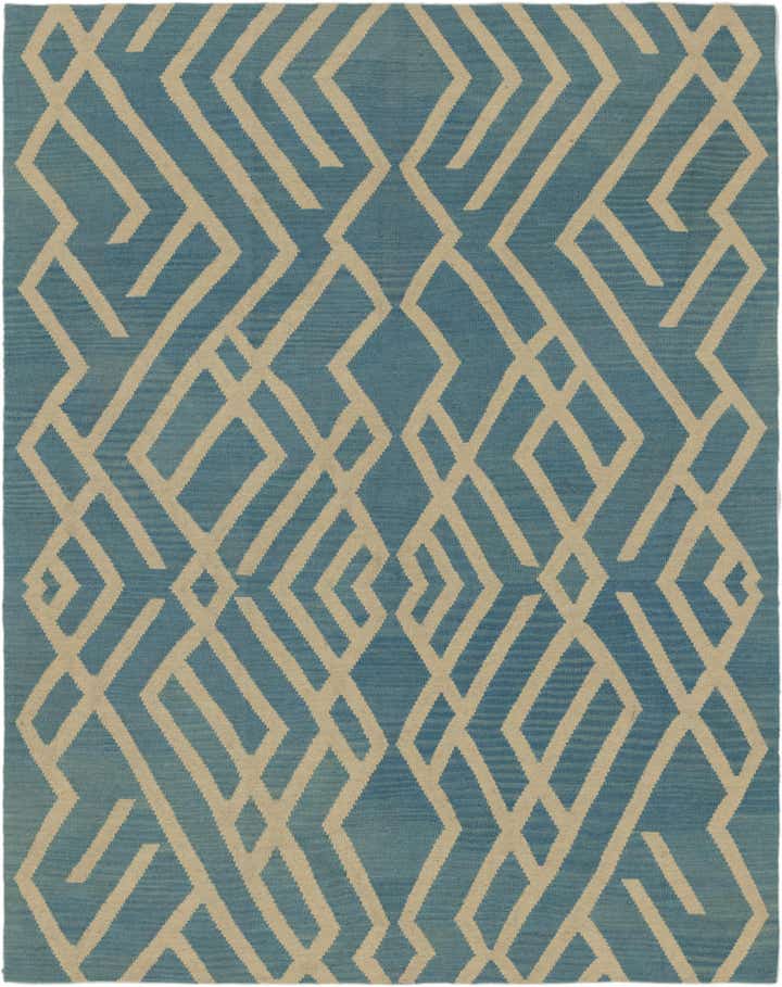 5' 3 x 6' 5 Hand Woven Kilim Modern Wool Square Rug