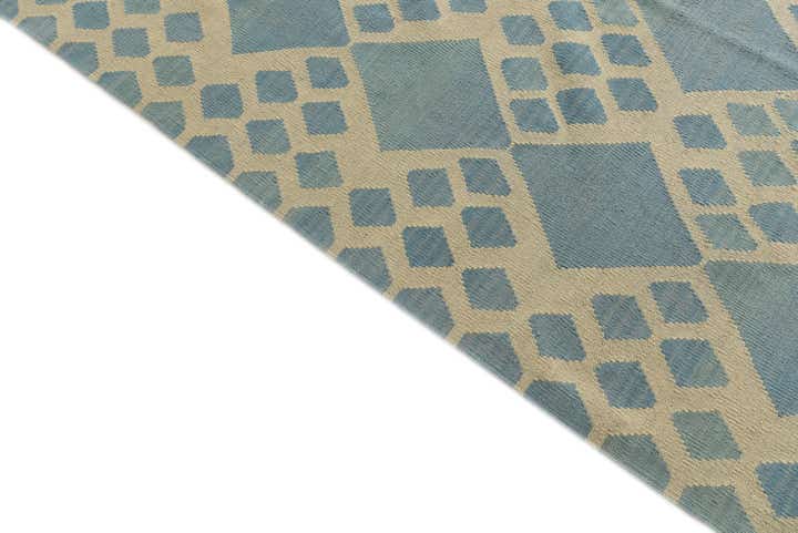 8' 9 x 9' 6 Hand Woven Kilim Modern Wool Square Rug