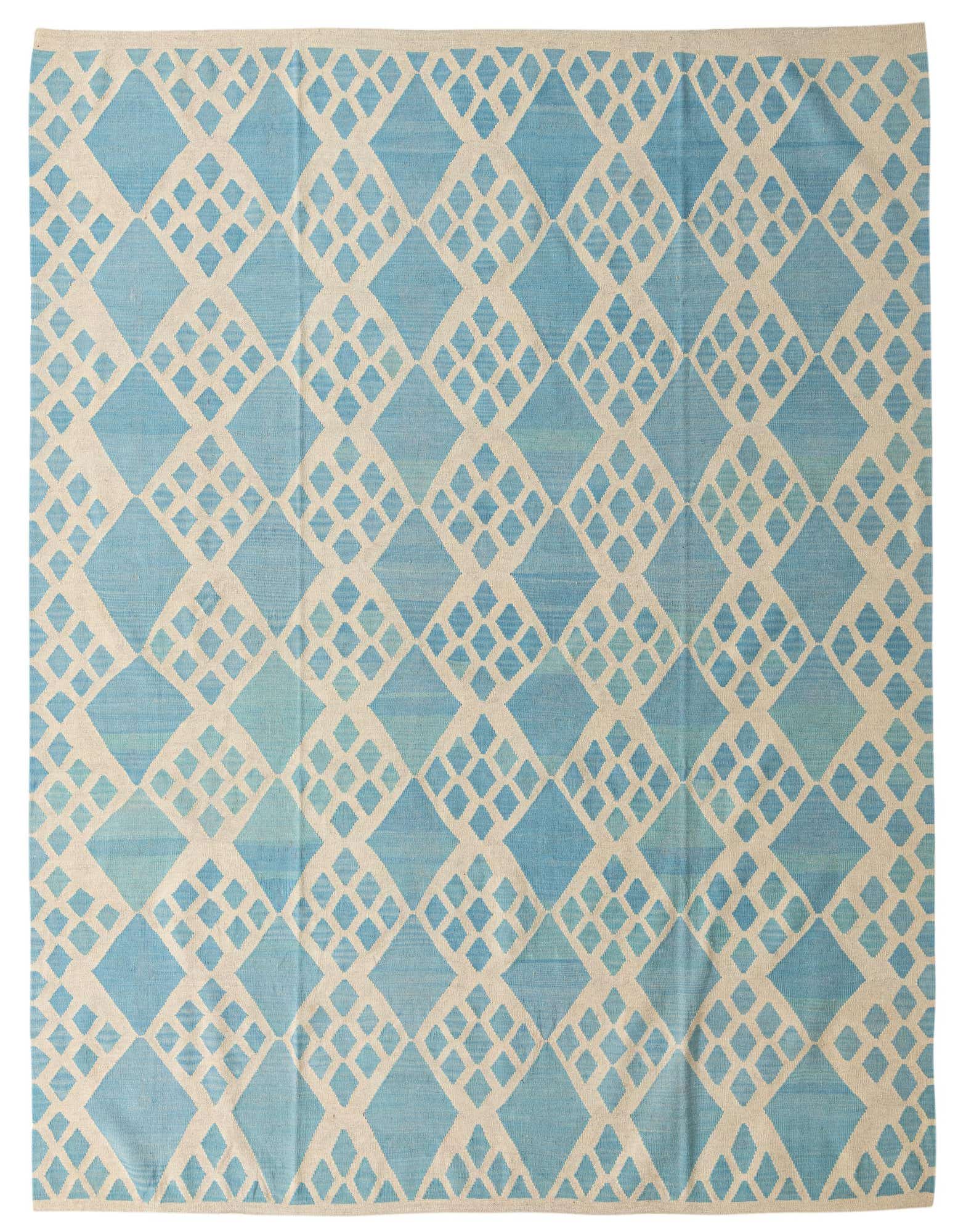 8' 9 x 9' 6 Hand Woven Kilim Modern Wool Square Rug