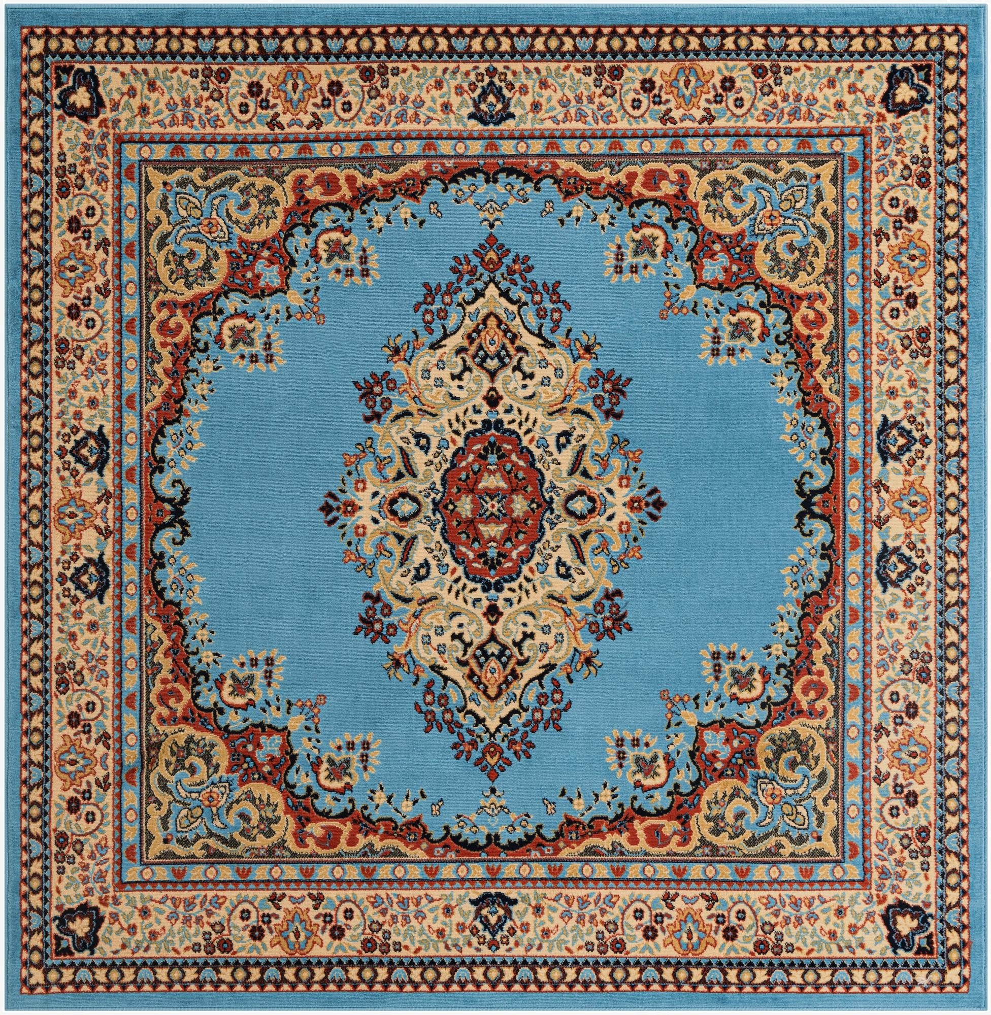 7' 10 x 7' 10 Mashad Design Square Rug