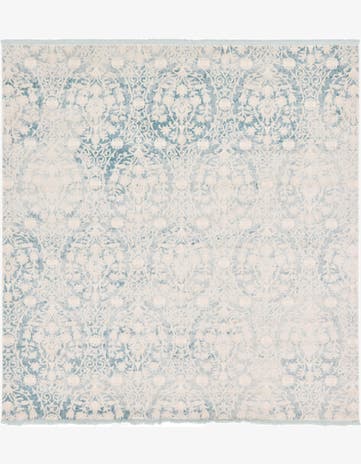 Light Blue Modern Classical Square Rug