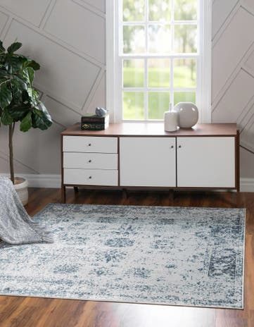 Light Blue Monte Carlo Square Rug