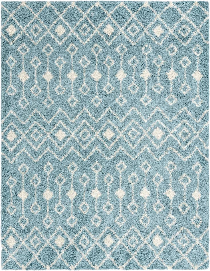 Detail image of 10' x 10' Moroccan Trellis Shag Square Rug