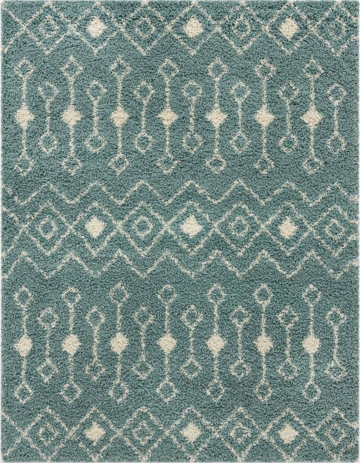 Detail image of 7' 10 x 7' 10 Moroccan Trellis Shag Square Rug