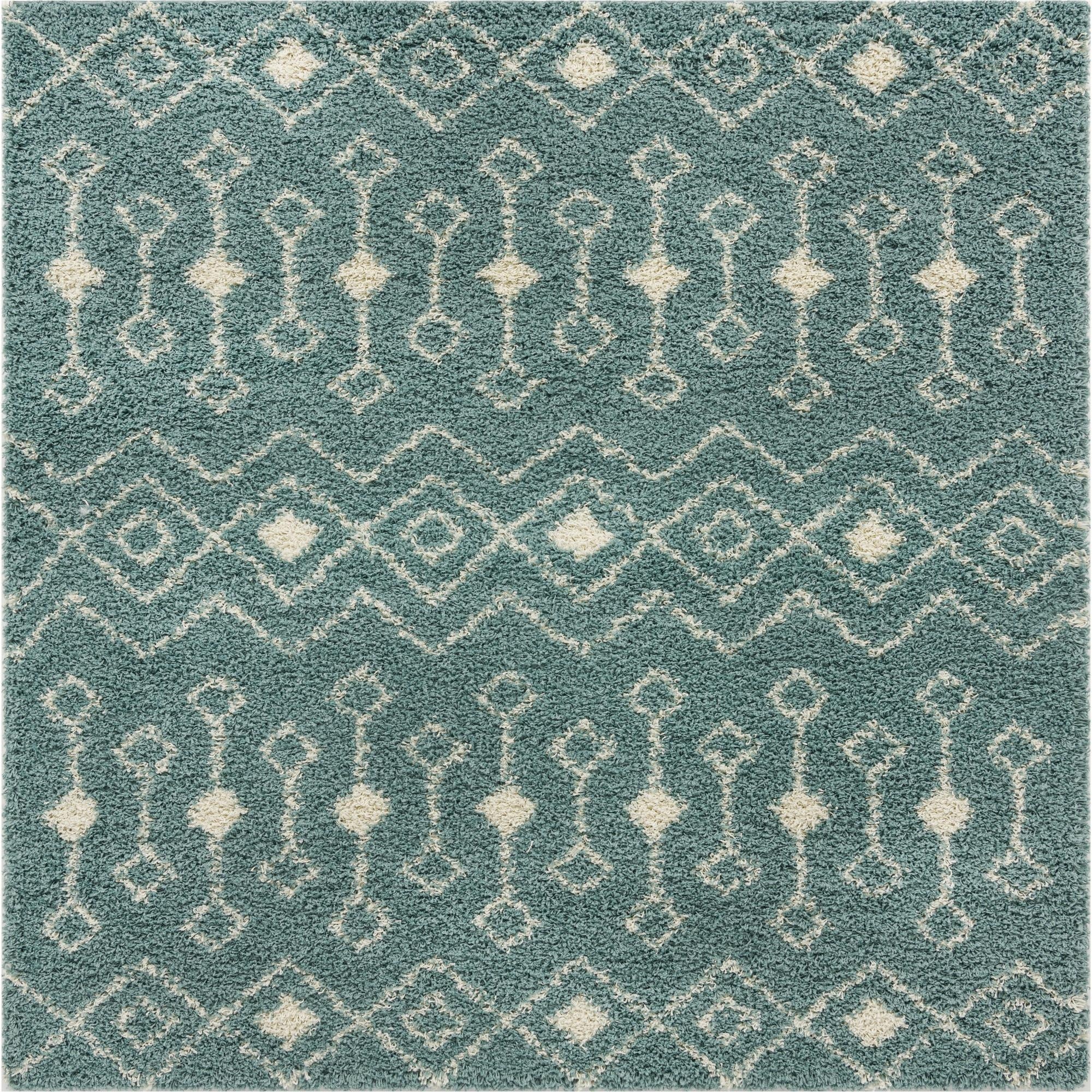 7' 10 x 7' 10 Moroccan Trellis Shag Square Rug