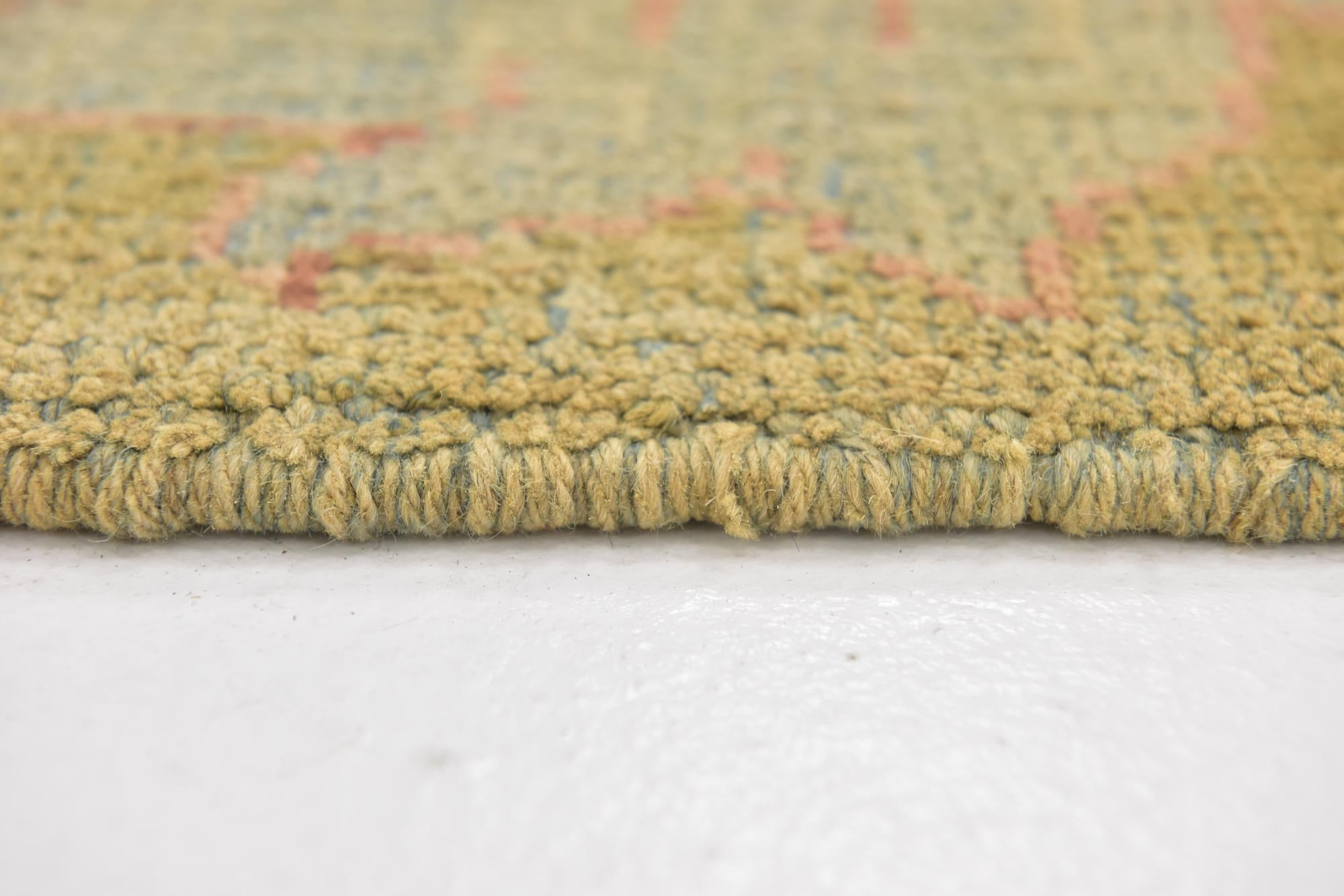 4' 2 x 5' 3 Hand Knotted Oushak Wool Square Rug