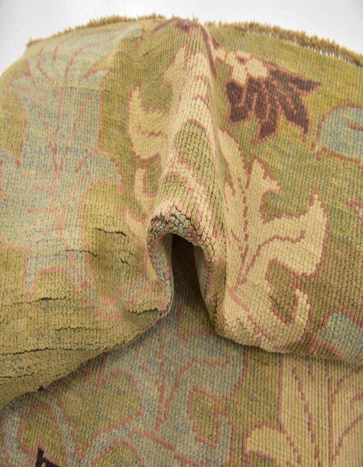 Detail image of 4' 2 x 5' 3  Hand Knotted Oushak Wool Square Rug