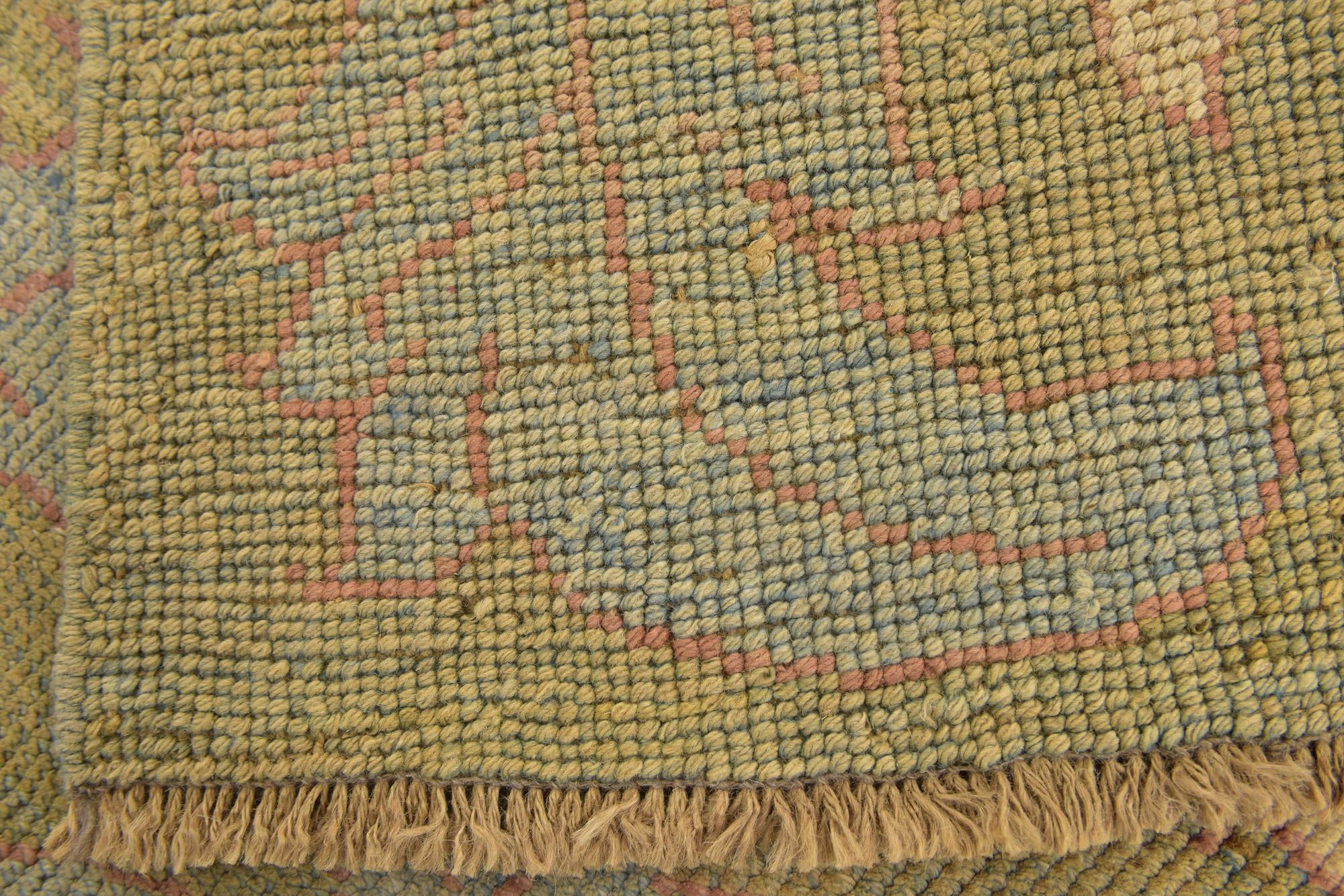 4' 2 x 5' 3 Hand Knotted Oushak Wool Square Rug