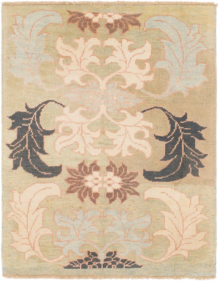 Detail image of 4' 2 x 5' 3 Hand Knotted Oushak Wool Square Rug