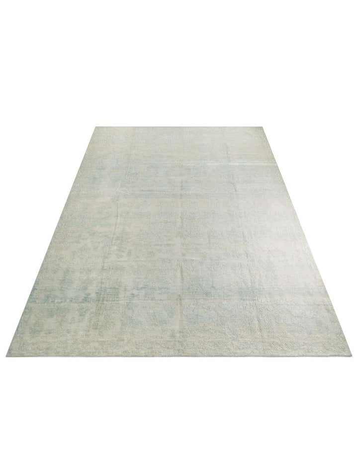 13' x 13' Hand Knotted Oushak Wool Square Rug