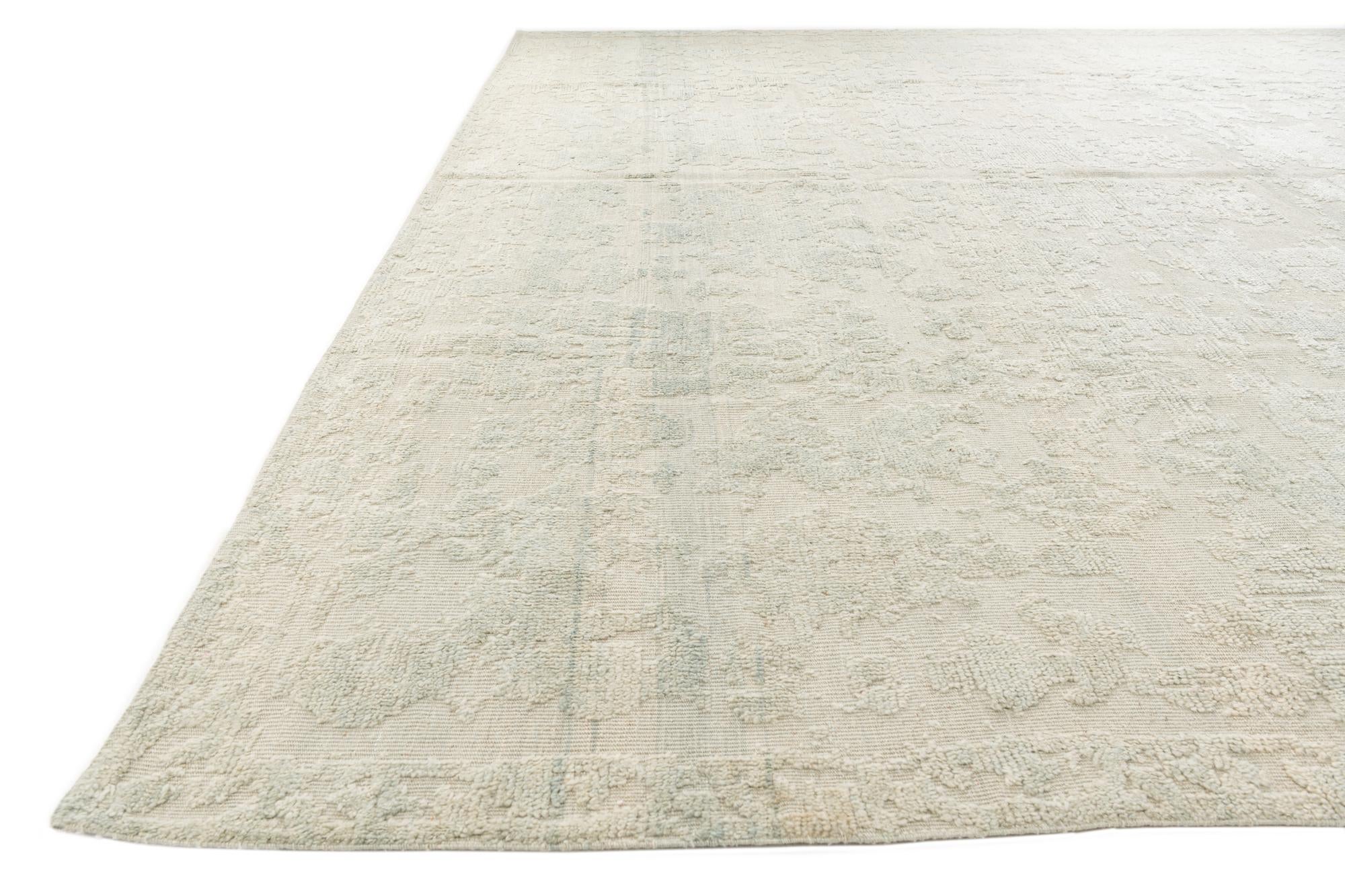 13' x 13' Hand Knotted Oushak Wool Square Rug