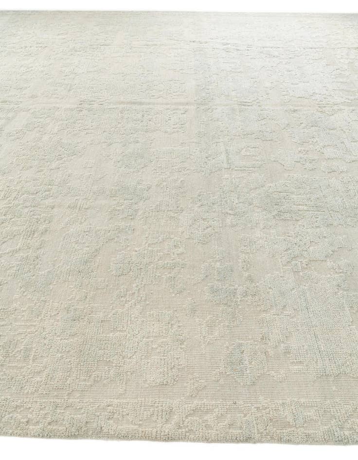 Detail image of 13' x 13'  Hand Knotted Oushak Wool Square Rug