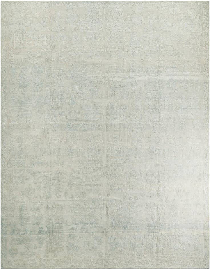 Detail image of 13' x 13' Hand Knotted Oushak Wool Square Rug