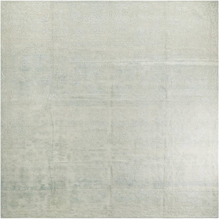 Detail image of 13' x 13' Hand Knotted Oushak Wool Square Rug