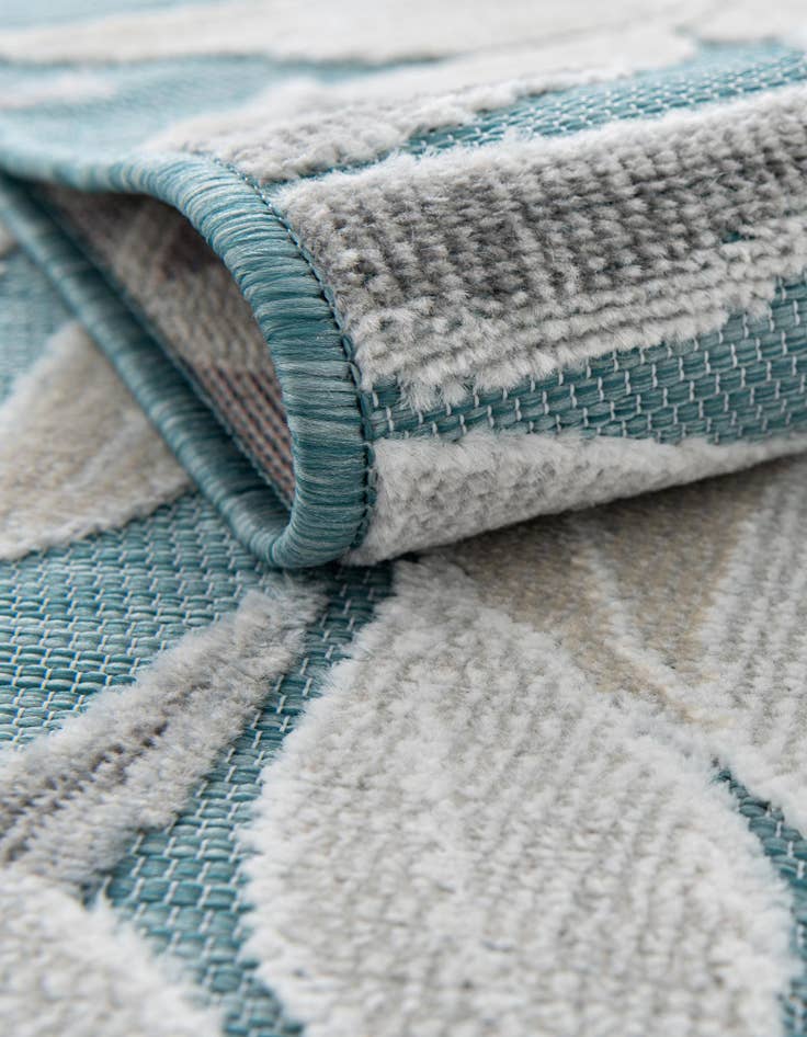 Detail image of 8' 2 x 8' 2 Easy-Clean Botanical Indoor / Outdoor Square Rug