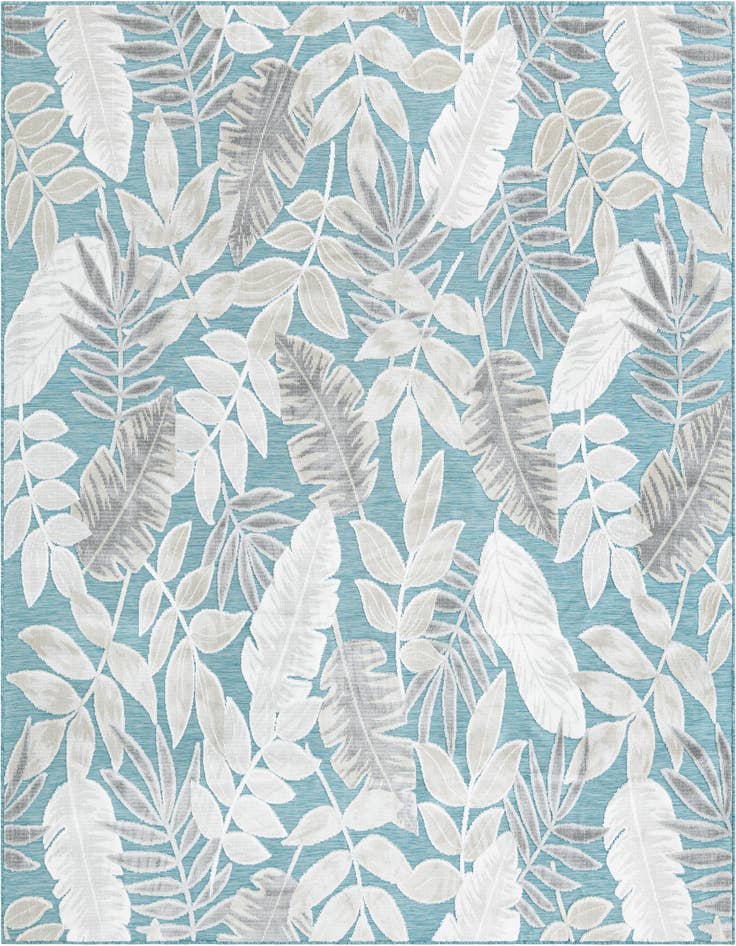 Detail image of 8' 2 x 8' 2 Easy-Clean Botanical Indoor / Outdoor Square Rug