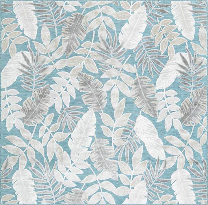 8' 2 x 8' 2 Easy-Clean Botanical Indoor / Outdoor Square Rug