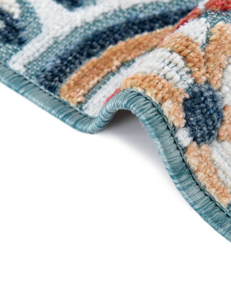 Detail image of 8' 2 x 8' 2 Easy-Clean Botanical Indoor / Outdoor Square Rug
