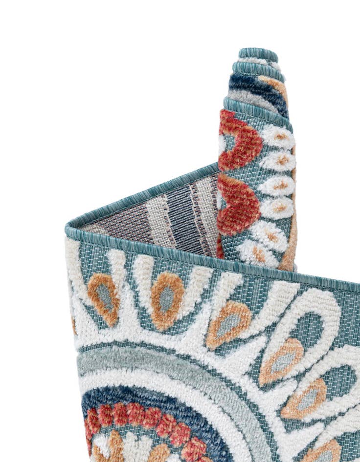 Detail image of 8' 2 x 8' 2 Easy-Clean Botanical Indoor / Outdoor Square Rug