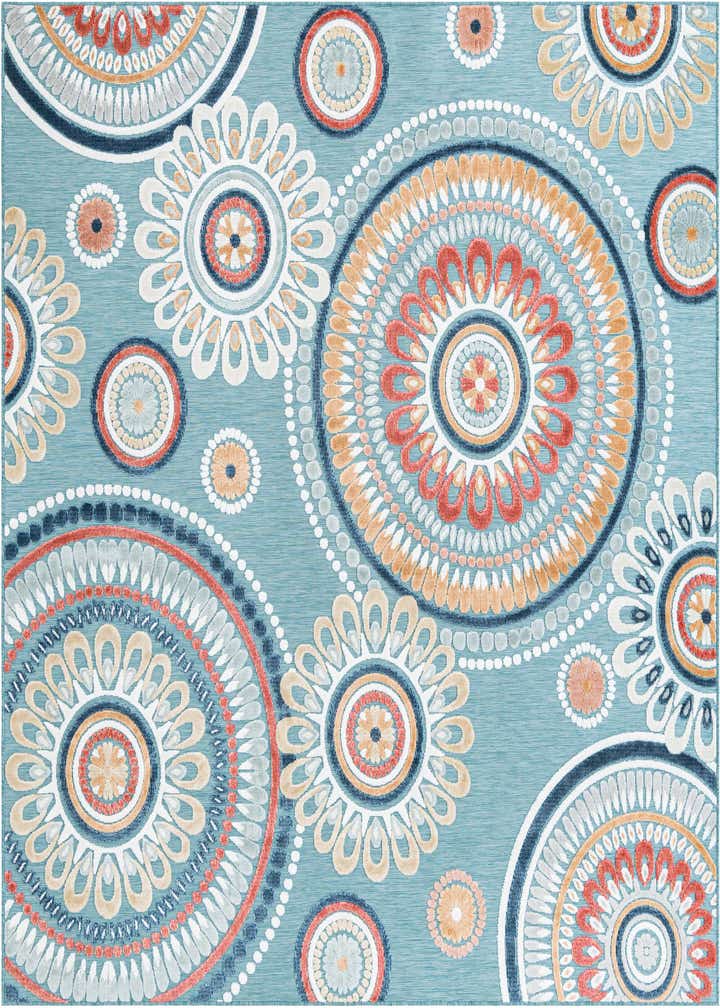 8' 2 x 8' 2 Easy-Clean Botanical Indoor / Outdoor Square Rug