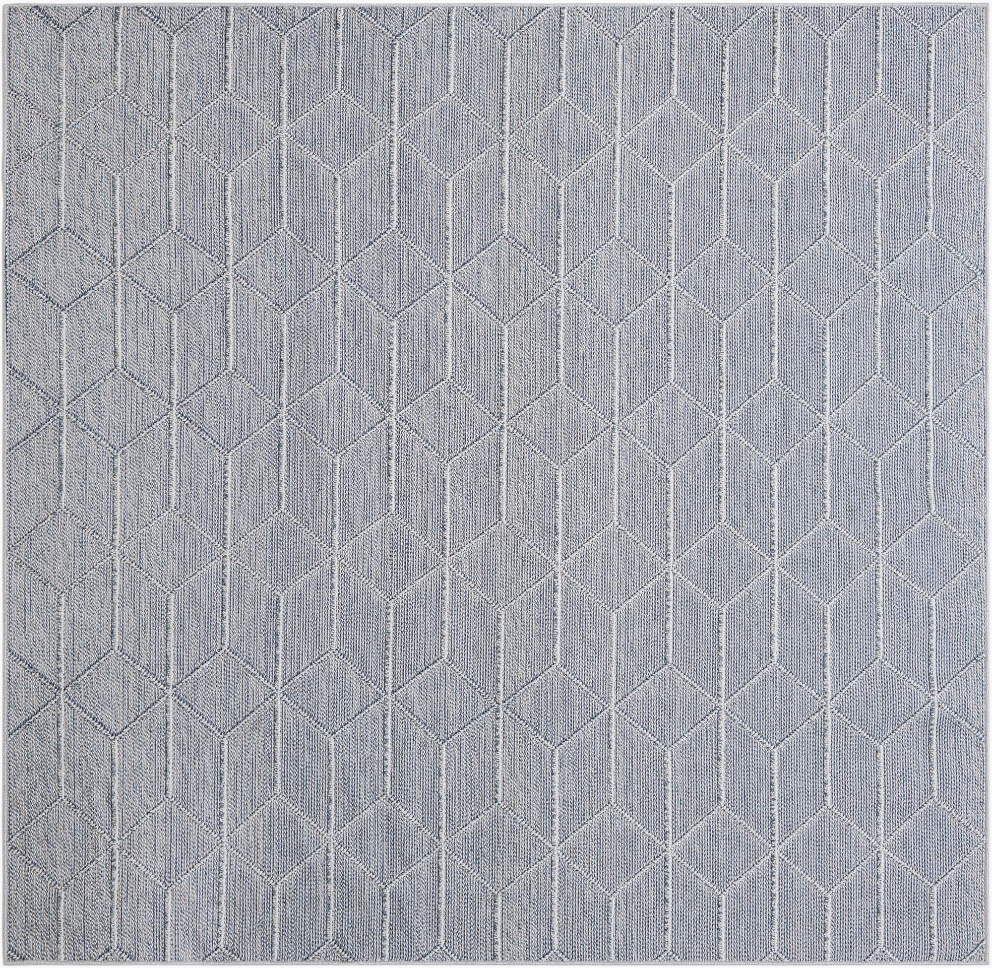 7' 10 x 7' 10 Washable Lattice Indoor / Outdoor Square Rug