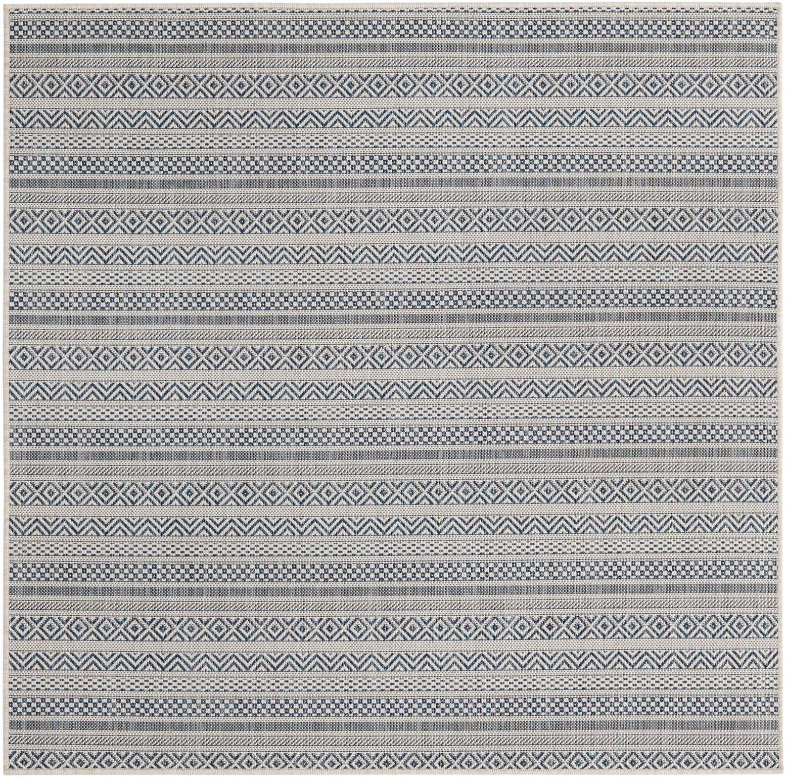 5' 3 x 5' 3 Easy-Clean Ribbon Indoor / Outdoor Square Rug