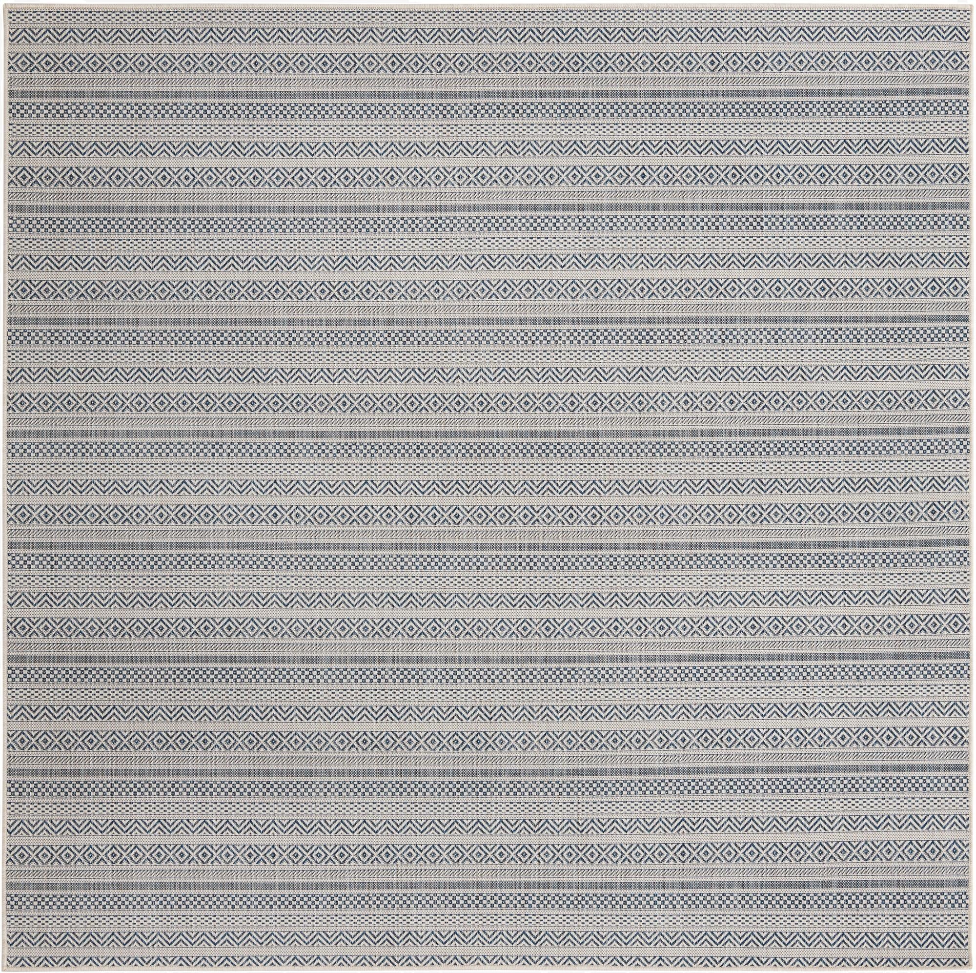 7' 10 x 7' 10 Washable Ribbon Indoor / Outdoor Square Rug