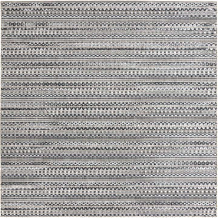 10' x 10' Easy-Clean Striped Indoor / Outdoor Square Rug