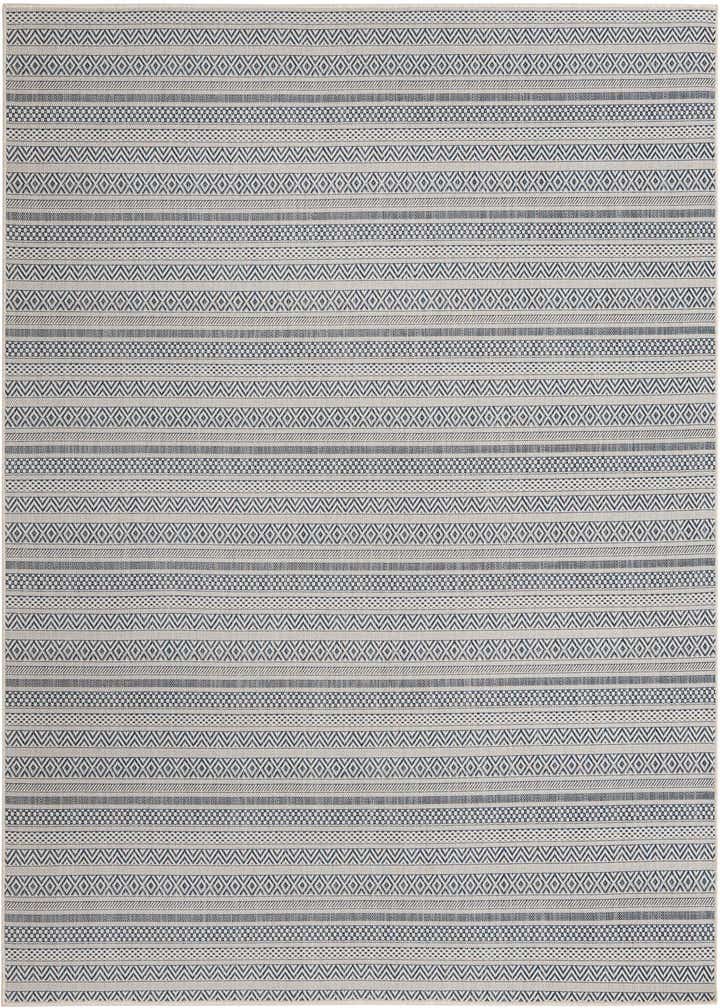 7' 10 x 7' 10 Easy-Clean Striped Indoor / Outdoor Square Rug