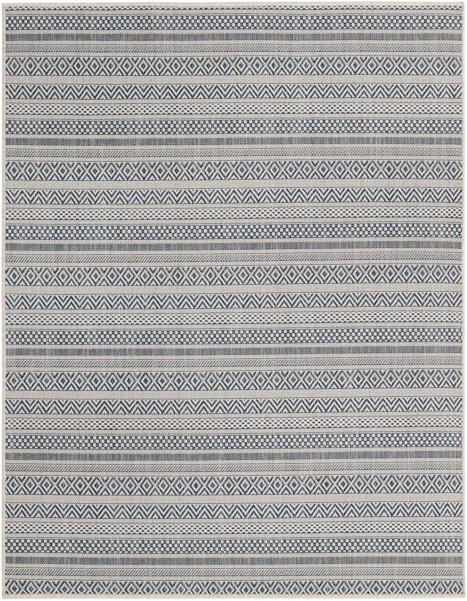 5' 3 x 5' 3 Easy-Clean Striped Indoor / Outdoor Square Rug