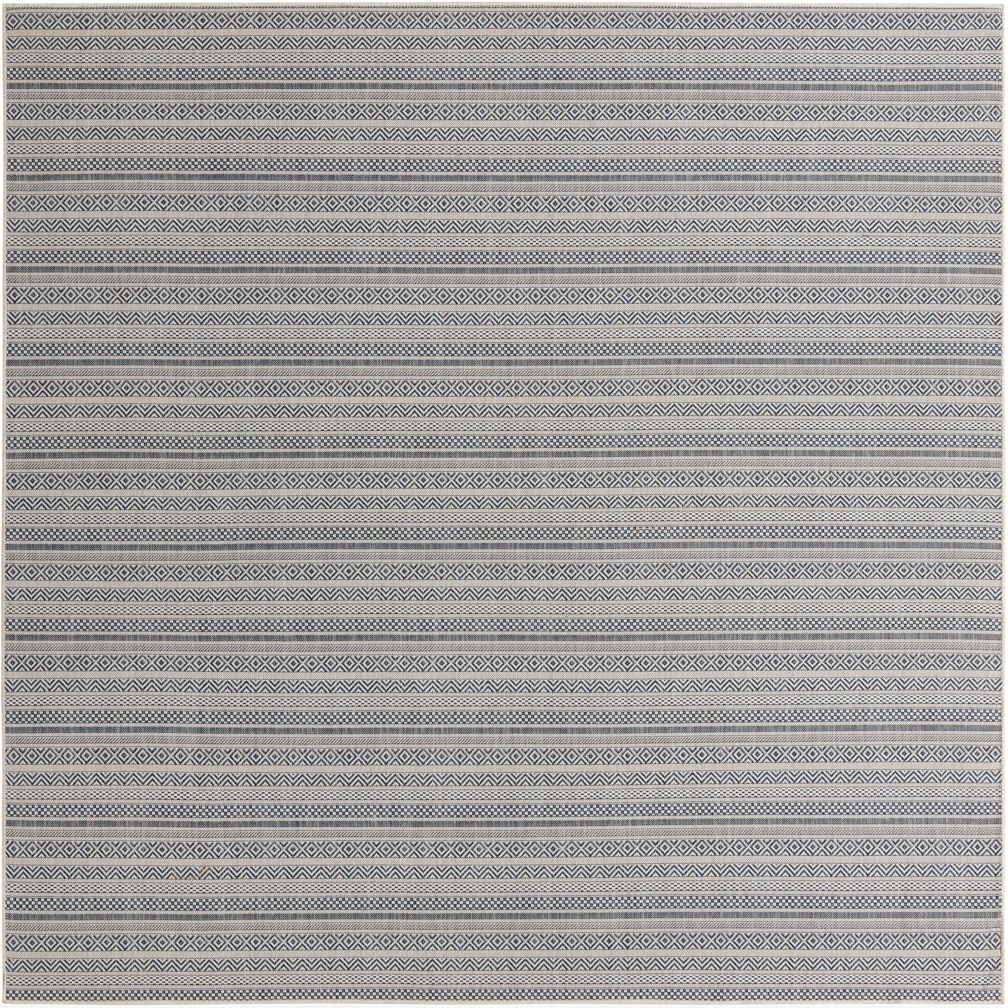 Primary image 10' x 10'  Washable Striped Indoor / Outdoor Square Rug