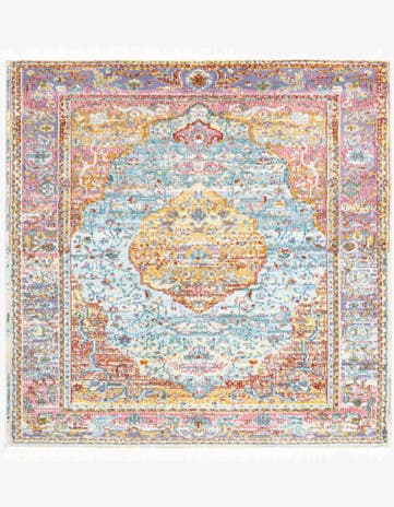Light Blue Santiago Square Rug