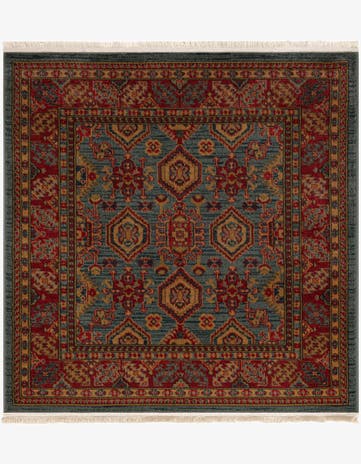 Light Blue Serapi Square Rug