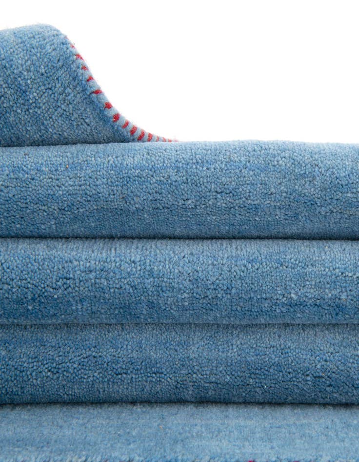 Detail image of 9' 10 x 9' 10 Hand Knotted Solid Gabbeh Wool Square Rug