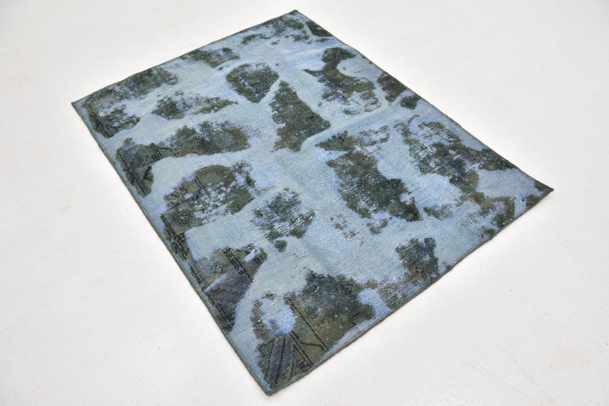 4' x 5' Hand Knotted Ultra Vintage Persian Wool Square Rug