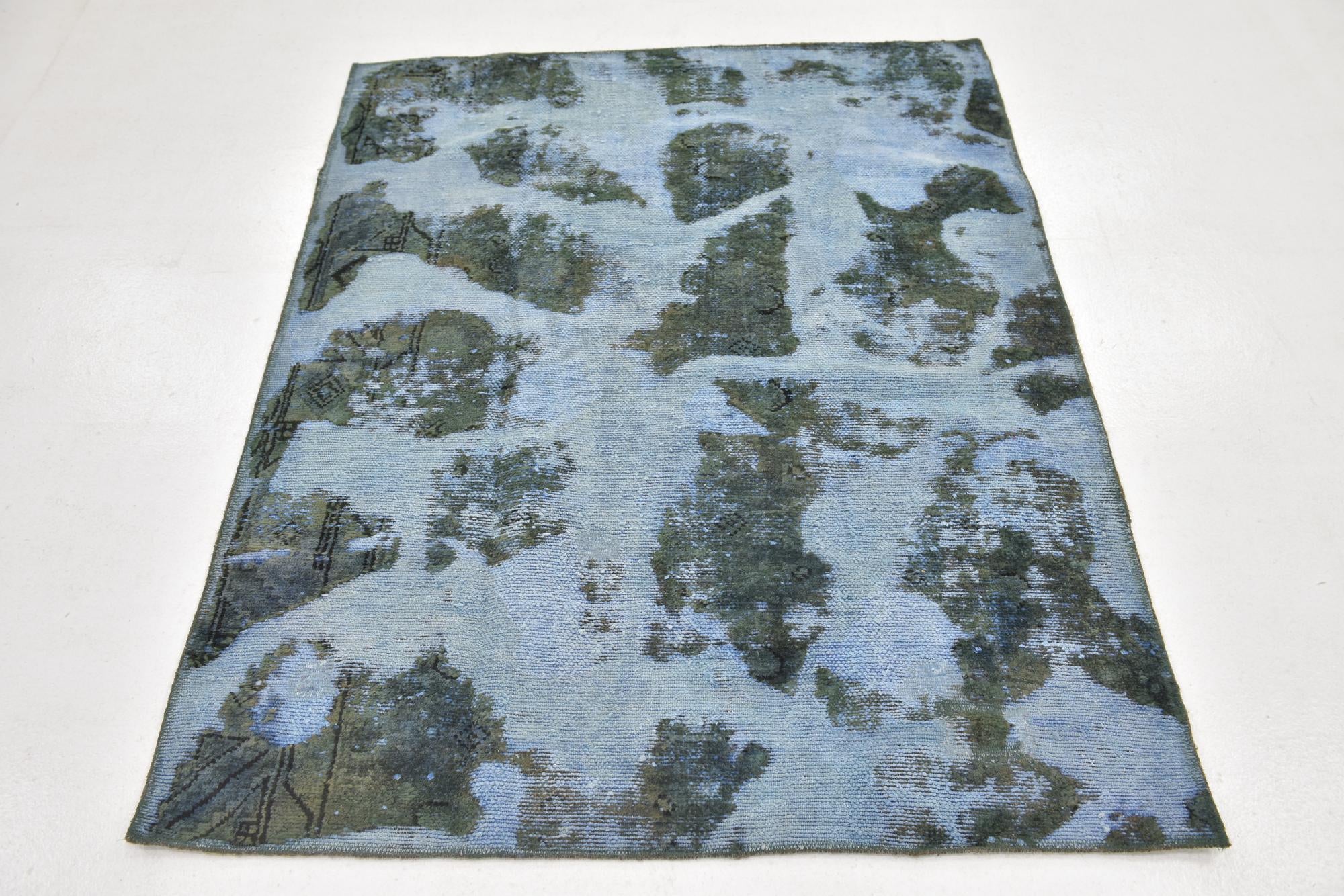 4' x 5' Hand Knotted Ultra Vintage Persian Wool Square Rug
