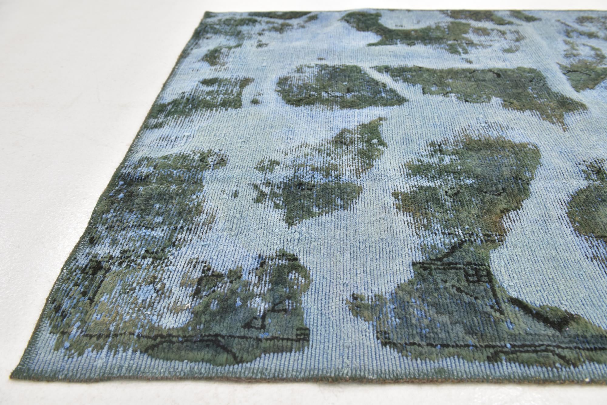 4' x 5' Hand Knotted Ultra Vintage Persian Wool Square Rug
