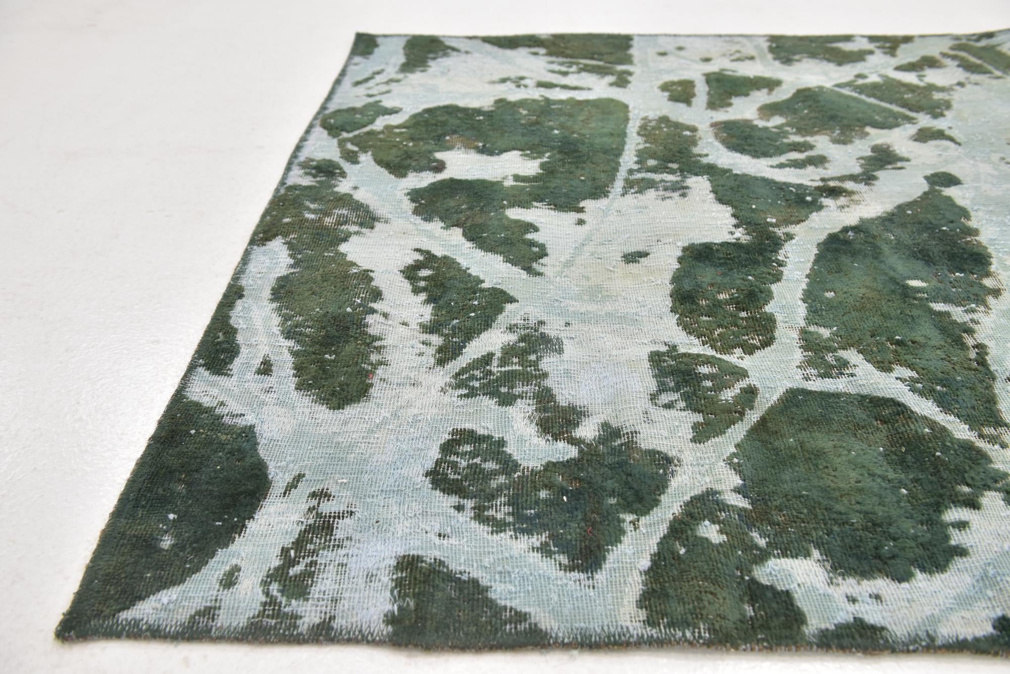 3' 9 x 3' 10 Hand Knotted Ultra Vintage Persian Wool Square Rug