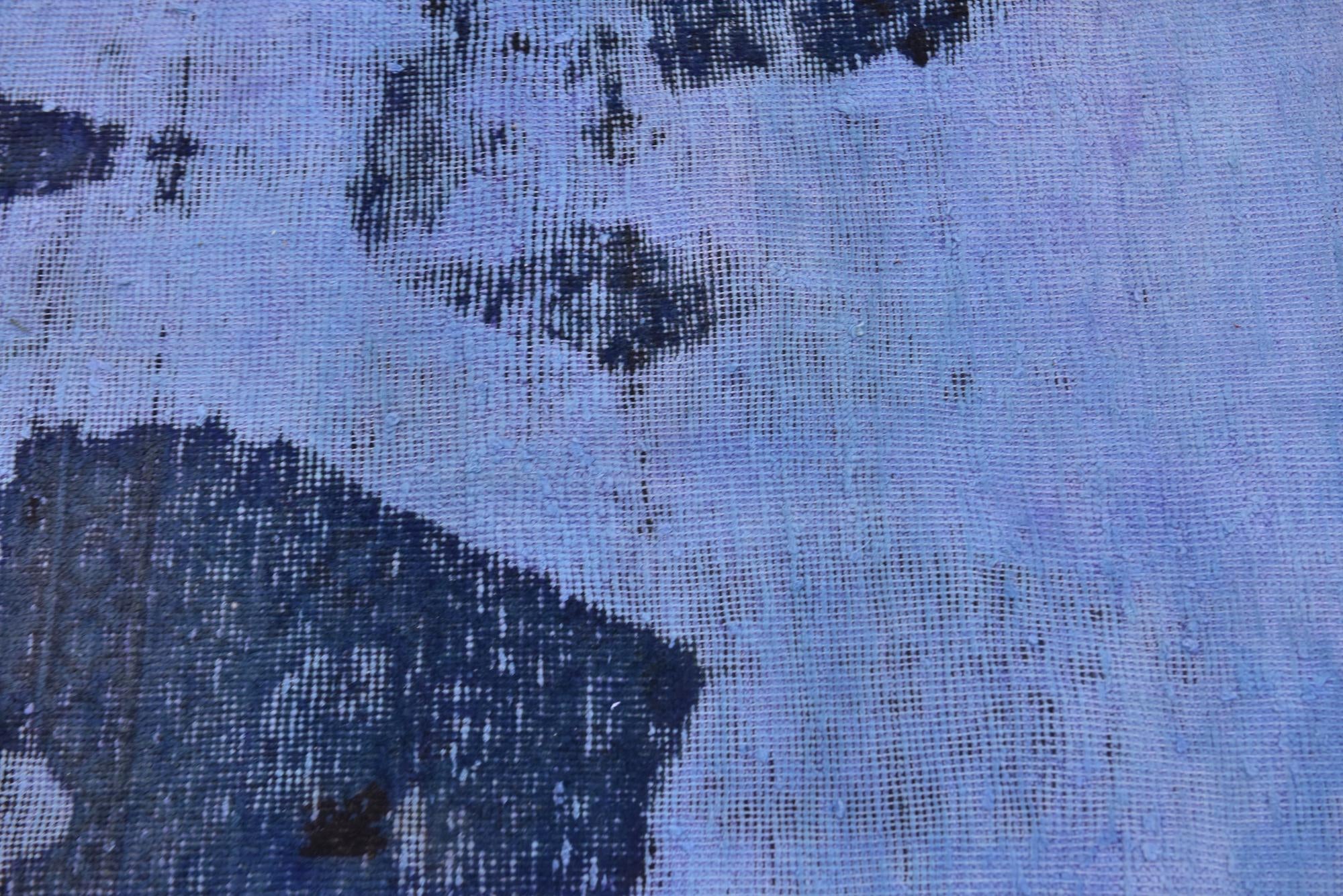 4' x 5' 2 Hand Knotted Ultra Vintage Persian Wool Square Rug