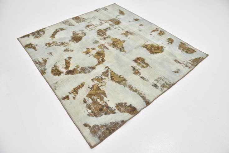 Detail image of 5' 9 x 6' Hand Knotted Ultra Vintage Persian Wool Square Rug