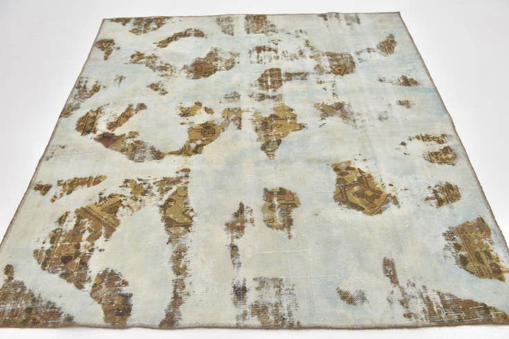 Detail image of 5' 9 x 6' Hand Knotted Ultra Vintage Persian Wool Square Rug