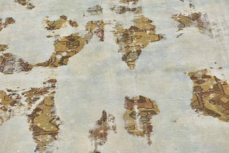 Detail image of 5' 9 x 6' Hand Knotted Ultra Vintage Persian Wool Square Rug
