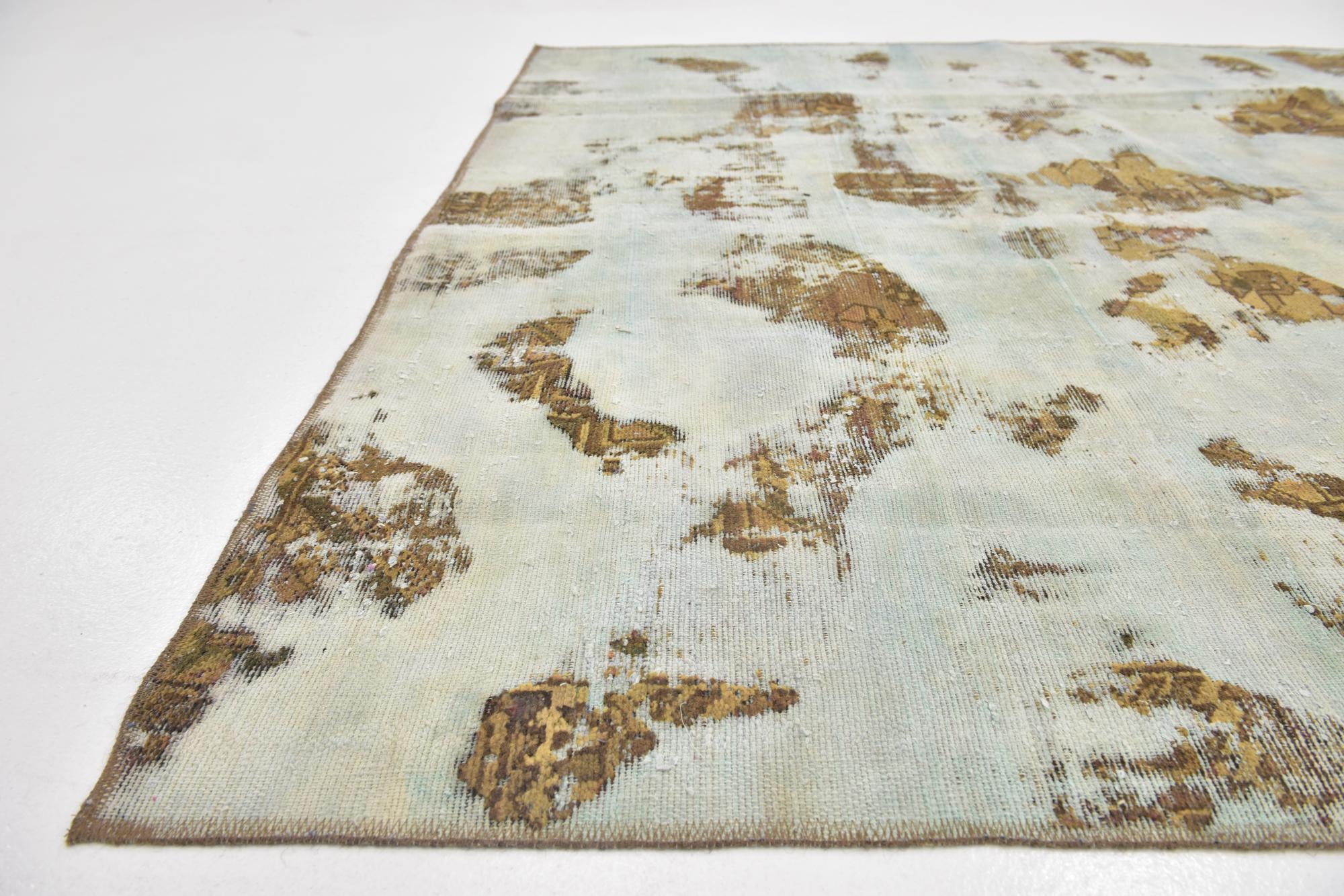 5' 9 x 6' Hand Knotted Ultra Vintage Persian Wool Square Rug