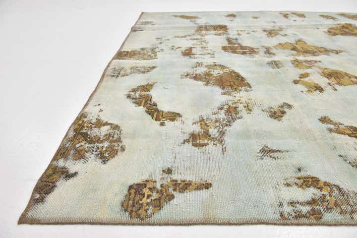 5' 9 x 6' Hand Knotted Ultra Vintage Persian Wool Square Rug